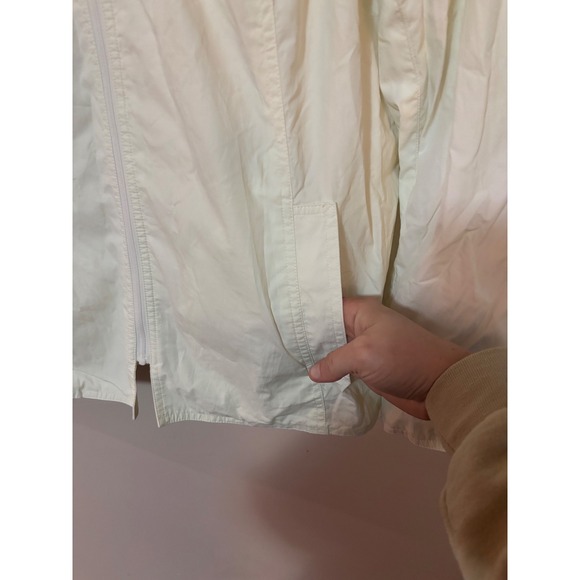 Chicos Womens Off White Full Zip Jacket Size 2 Lightweight Utility Pockets - Picture 4 of 6